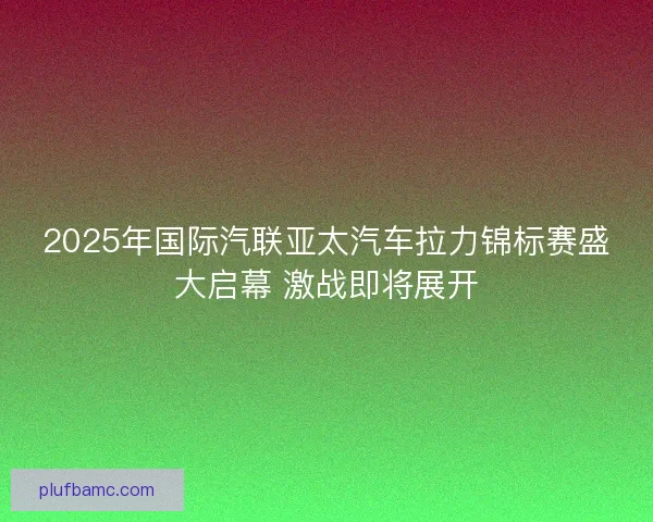 2025年国际汽联亚太汽车拉力锦标赛盛大启幕 激战即将展开